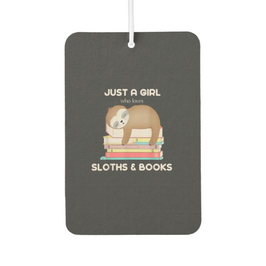 Nur ein Mädchen, das Faultiere und Bücher liebt Re Autolufterfrischer (Vorderseite)
