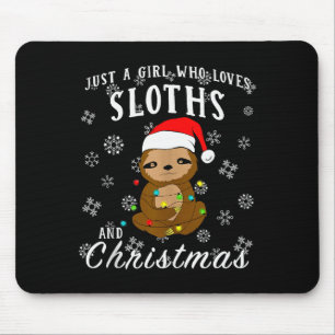 Nur ein Mädchen, das Faultiere und Weihnachten lus Mousepad