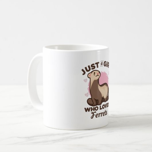 Nur ein Mädchen, das Ferrets  Kaffeetasse (Vorderseite Links)