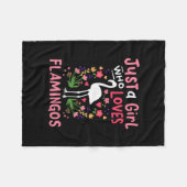 Nur ein Mädchen, das Flamingo Lieben Fleecedecke (Vorderseite (Horizontal))