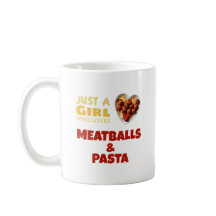 Nur ein Mädchen, das Fleischbällchen und Nudeln au