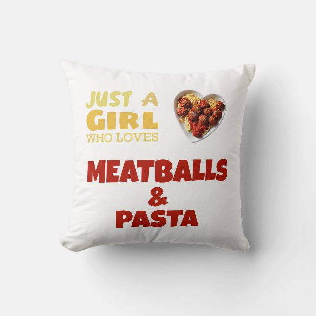 Nur ein Mädchen, das Fleischbällchen und Nudeln Li Kissen (Vorderseite)