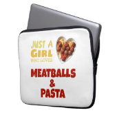 Nur ein Mädchen, das Fleischbällchen und Nudeln Li Laptopschutzhülle (Vorderseite Links)