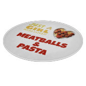 Nur ein Mädchen, das Fleischbällchen und Nudeln Li Schneidebrett (Ecke)