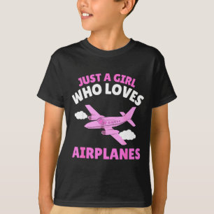Nur ein Mädchen, das Flugzeuge liebt, Kinder Klein T-Shirt