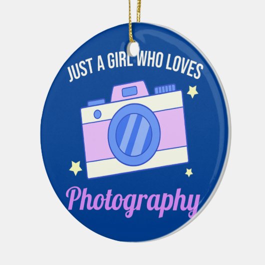Nur ein Mädchen, das Fotokamera Lieben Keramik Ornament (Links)