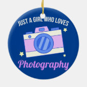 Nur ein Mädchen, das Fotokamera Lieben Keramik Ornament (Hinten)