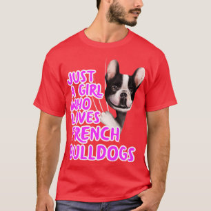 Nur ein Mädchen, das französische Bulldogs Liebe T-Shirt