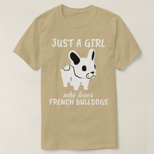 Nur ein Mädchen, das französische Bullhunde Liebe T-Shirt (Design vorne)