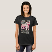 Nur ein Mädchen, das französische Bullhunde Liebe T-Shirt (Vorne ganz)