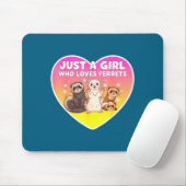 Nur ein Mädchen, das Frettchen liebt, süße Besitze Mousepad (Mit Mouse)