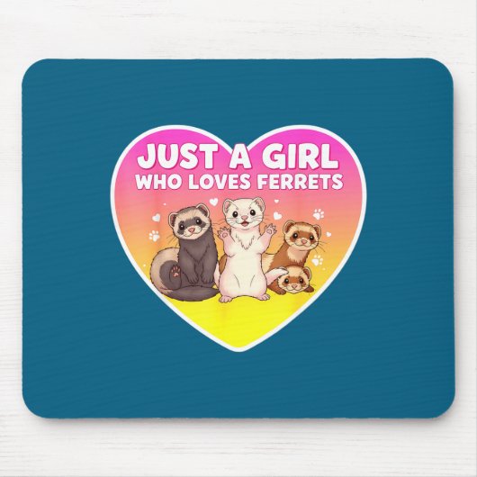 Nur ein Mädchen, das Frettchen liebt, süße Besitze Mousepad (Vorne)
