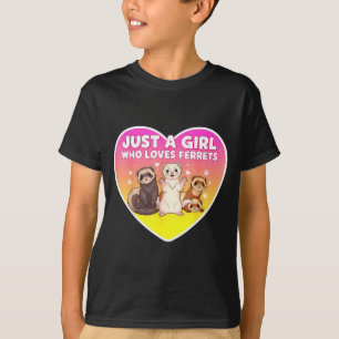 Nur ein Mädchen, das Frettchen liebt, süße Besitze T-Shirt