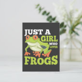 Nur ein Mädchen, das Frösche Amphibientierfisch L Postkarte (Stehend Vorderseite)
