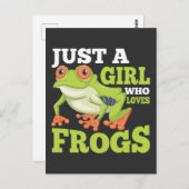 Nur ein Mädchen, das Frösche Amphibientierfisch L Postkarte (Vorne/Hinten)