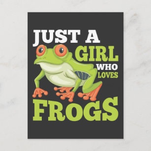 Nur ein Mädchen, das Frösche  Amphibientierfisch L Postkarte