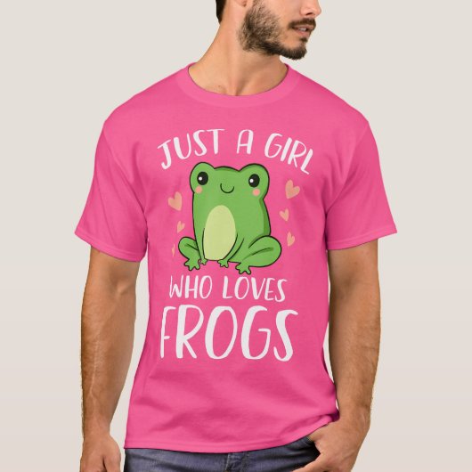 Nur ein Mädchen, das Frösche Funny Frog Amphibien T-Shirt (Vorderseite)