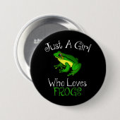 Nur ein Mädchen, das Frösche Funny Frog Lover Lieb Button (Vorne & Hinten)