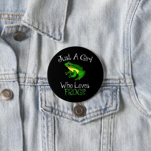 Nur ein Mädchen, das Frösche Funny Frog Lover Lieb Button (Beispiel)
