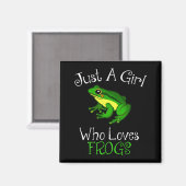 Nur ein Mädchen, das Frösche Funny Frog Lover Lieb Magnet (Vorderseite/Rückseite)