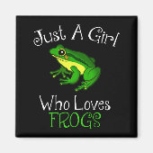 Nur ein Mädchen, das Frösche Funny Frog Lover Lieb Magnet (Vorne)