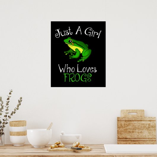 Nur ein Mädchen, das Frösche Funny Frog Lover Lieb Poster (Küche)