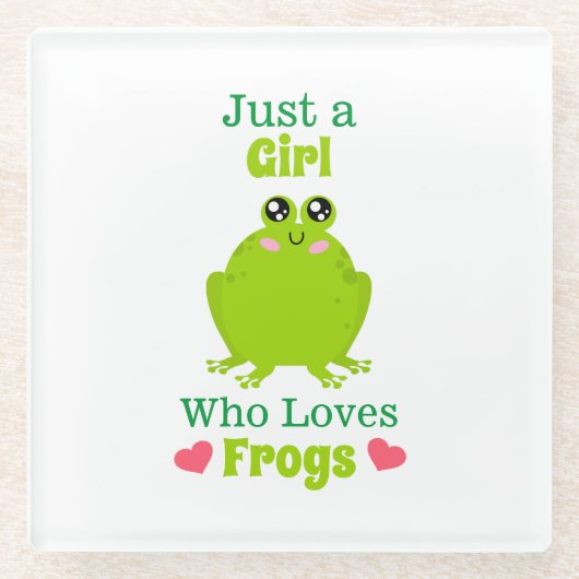 Nur ein Mädchen, das Frösche Liebe Glasuntersetzer (Vorderseite)