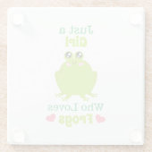 Nur ein Mädchen, das Frösche Liebe Glasuntersetzer (Rückseite)