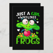 Nur ein Mädchen, das Frösche Liebe Kinder Frosch Einladung (Vorne/Hinten)