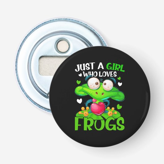 Nur ein Mädchen, das Frösche Liebe Kinder Frosch Flaschenöffner (Vorderseite)
