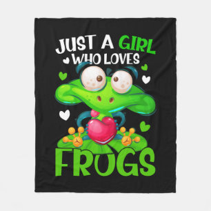 Nur ein Mädchen, das Frösche Liebe Kinder Frosch Fleecedecke