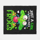 Nur ein Mädchen, das Frösche Liebe Kinder Frosch Fleecedecke (Vorderseite (Horizontal))