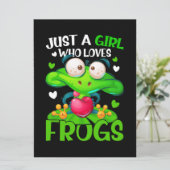 Nur ein Mädchen, das Frösche Liebe Kinder Frosch Karte (Stehend Vorderseite)