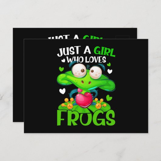 Nur ein Mädchen, das Frösche Liebe Kinder Frosch Postkarte (Vorne/Hinten)