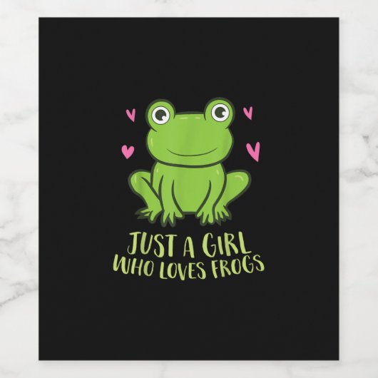 Nur ein Mädchen, das Frösche Liebe | Niedliche Fro Weinetikett (Einzelnes Label)