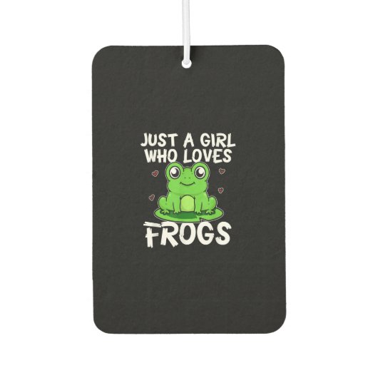 Nur ein Mädchen, das Frösche Liebe | Niedliches Fr Autolufterfrischer (Vorderseite)