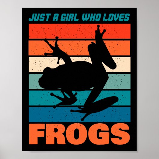 Nur ein Mädchen, das Frösche Liebe - Retro-Tier Poster (Vorne)
