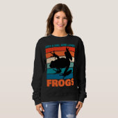 Nur ein Mädchen, das Frösche Liebe - Retro-Tier Sweatshirt (Vorne ganz)