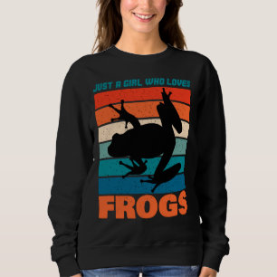 Nur ein Mädchen, das Frösche Liebe - Retro-Tier Sweatshirt