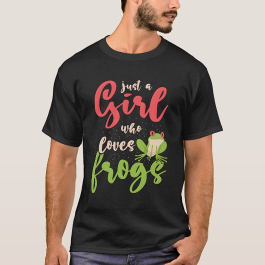 Nur ein Mädchen, das Frösche Liebe T-Shirt (Vorderseite)