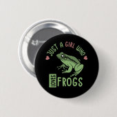 Nur ein Mädchen, das Frösche Lieben Frösche Liebes Button (Vorne & Hinten)