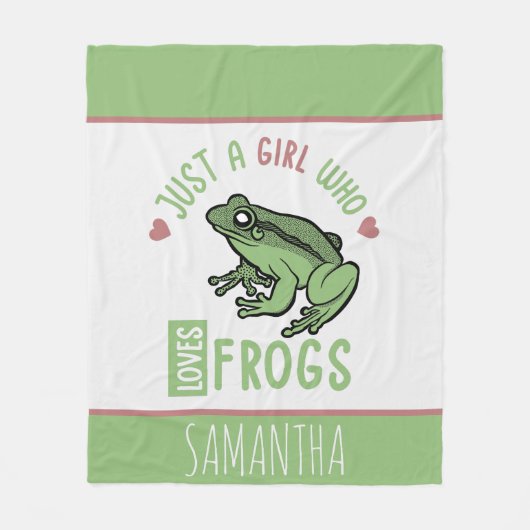 Nur ein Mädchen, das Frösche Lieben Frösche Liebes Fleecedecke (Vorderseite)