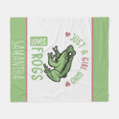 Nur ein Mädchen, das Frösche Lieben Frösche Liebes Fleecedecke (Vorderseite (Horizontal))