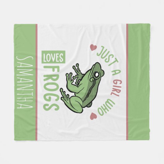 Nur ein Mädchen, das Frösche Lieben Frösche Liebes Fleecedecke (Vorderseite (Horizontal))