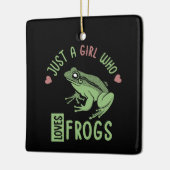 Nur ein Mädchen, das Frösche Lieben Frösche Liebes Keramikornament (Links)