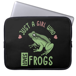 Nur ein Mädchen, das Frösche Lieben Frösche Liebes Laptopschutzhülle