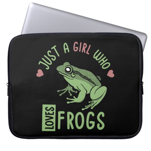Nur ein Mädchen, das Frösche Lieben Frösche Liebes Laptopschutzhülle (Vorderseite)