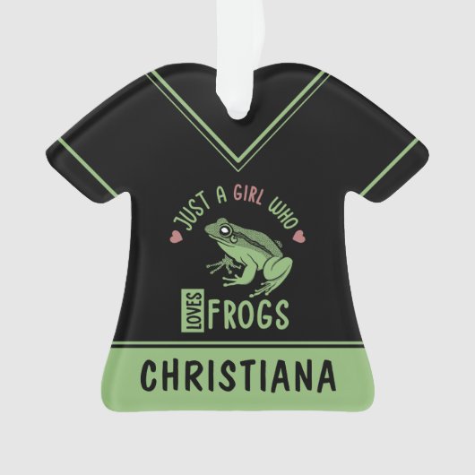 Nur ein Mädchen, das Frösche Lieben Frösche Liebes Ornament (Vorderseite)