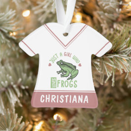 Nur ein Mädchen, das Frösche Lieben Frösche Liebes Ornament