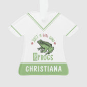 Nur ein Mädchen, das Frösche Lieben Frösche Liebes Ornament (Vorderseite)